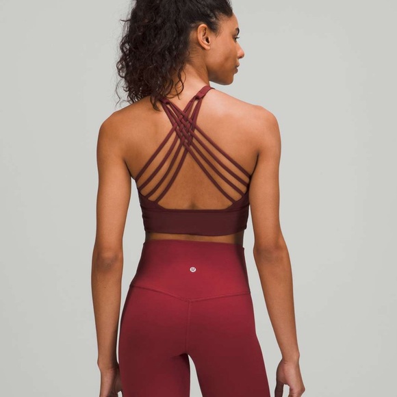 #58 LULULEMON RED MERLOT ALIGN BRA ATHLETIC SPORTY RUNNING GYM - Picture 2 of 8
